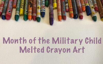 Month of the Military Child Melted Crayon Art